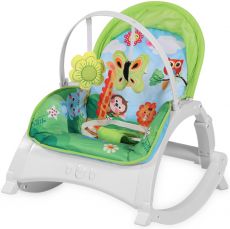 Шезлонг-гойдалка 3 в 1 Lorelli Alex with table JUNGLE Green